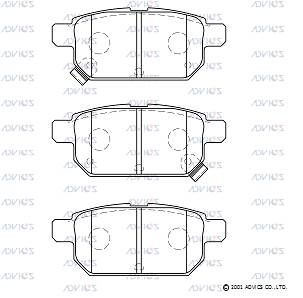 Комплект тормозных колодок, дисковый тормоз ADVICS H2N046 для SUZUKI SWIFT