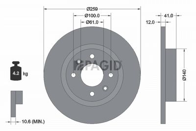 Tarcza hamulcowa PAGID 54751NC