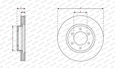 Remschijf set (2 stuks) Voor Links/Rechts past: FORD RANGER 2.0D-3.2D 04.11-