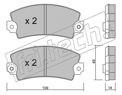 Sada brzdových destiček, kotoučová brzda fri.tech. 005.1