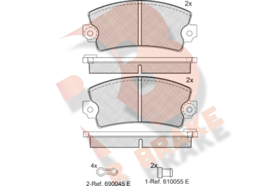 Комплект тормозных колодок, дисковый тормоз R BRAKE RB0060-067 для RENAULT 16
