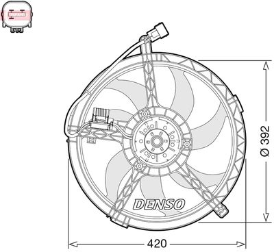 Вентилятор, охлаждение двигателя DENSO DER05009 для MINI MINI