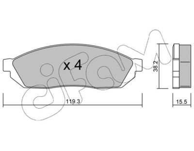 Комплект тормозных колодок, дисковый тормоз CIFAM 822-087-0 для DAEWOO DAMAS