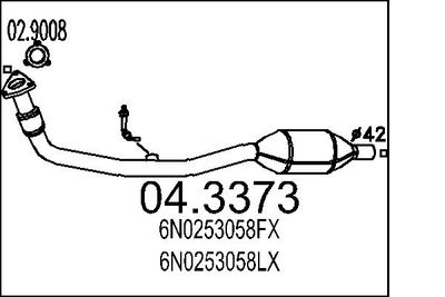 MTS 04.3373 Каталізатор  для SEAT (Сеат)