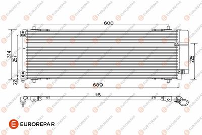 EUROREPAR 1610161580 Радиатор кондиционера  для PEUGEOT 607 (Пежо 607)