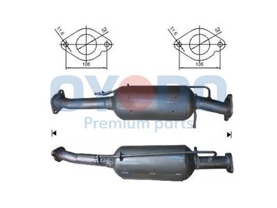 Filtr sadzy / filtr cząstek stałych, układ wydechowy OYODO 1570308