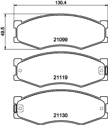 Комплект тормозных колодок, дисковый тормоз HELLA 8DB 355 036-581 для INFINITI M30