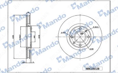 MANDO MBC030128 Тормозные диски  для PEUGEOT  (Пежо 408)