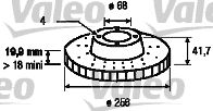 Тормозной диск VALEO 186273 для AUDI 90