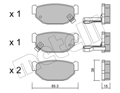 Комплект тормозных колодок, дисковый тормоз METELLI 22-0499-0 для SUBARU XT