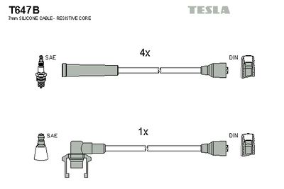 Zestaw przewodów zapłonowych TESLA T647B
