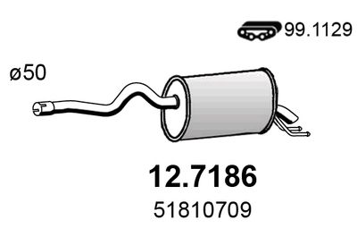 Глушитель выхлопных газов конечный ASSO 12.7186 для FIAT DOBLO