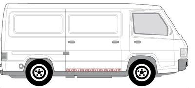 Dorpel aan autozijde Achter Rechts past: MERCEDES MB 100 631 02.88-02.96
