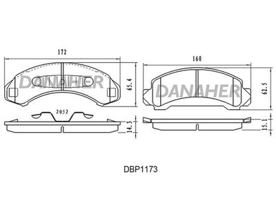 Комплект тормозных колодок, дисковый тормоз DANAHER DBP1173 для FORD USA AEROSTAR