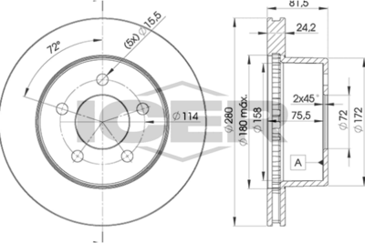 спирачен диск ICER 78BD5115-1
