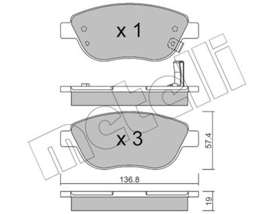 Комплект тормозных колодок, дисковый тормоз 22-0322-2