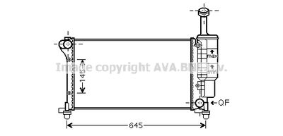 Радиатор, охлаждение двигателя AVA QUALITY COOLING FTA2335 для FIAT PANDA