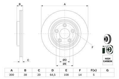 Тормозной диск BOSCH 0 986 479 F67 для JAGUAR S-TYPE