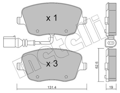 Комплект тормозных колодок, дисковый тормоз 22-0547-1