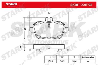 Комплект тормозных колодок, дисковый тормоз Stark SKBP-0011195 для INFINITI QX30