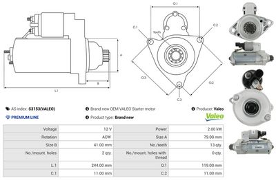 STARTER AS-PL S3153VALEO 4