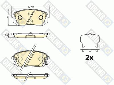 GIRLING 6136406 Тормозные колодки и сигнализаторы  для HYUNDAI i40 I CW (VF) 1.6 CRDi