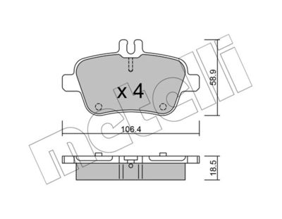 Комплект тормозных колодок, дисковый тормоз 22-0966-0