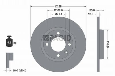 Tarcza hamulcowa PAGID 56259NC