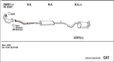 Układ wydechowy WALKER REK018642AB