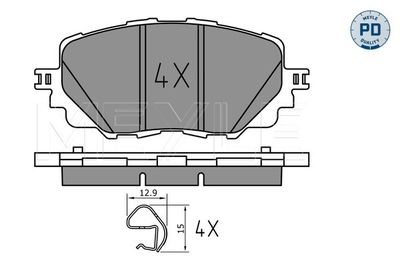 MEYLE Bremsbelagsatz, Scheibenbremse MEYLE-PD: Advanced performance and design. (025 222 7115/PD)