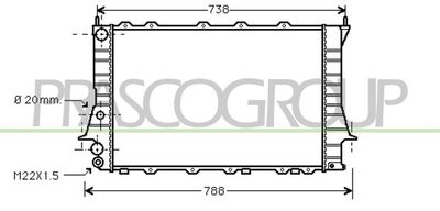 Радиатор, охлаждение двигателя PRASCO AD029R001 для AUDI 100