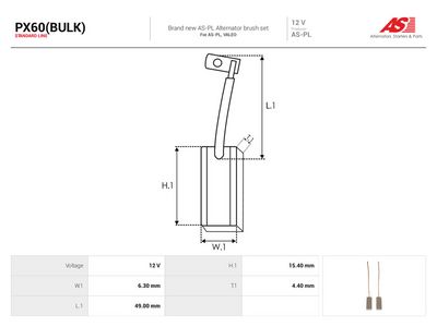 AS-PL - Uhlíkový zberač alternátora , PX60(BULK)