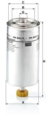 Brandstoffilter past: DAF 75 CF, 85 CF, 95, 95 XF, CF 75, CF 85 MX265-XF355M 09.87-