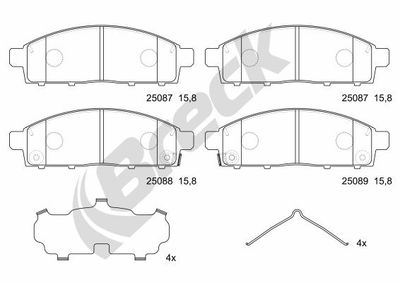 Bromsbeläggssats, skivbroms BRECK 25087 00 701 00