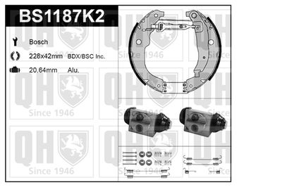 Комплект тормозных колодок QUINTON HAZELL BS1187K2 для PEUGEOT 208