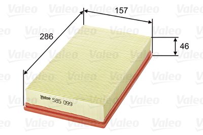 Воздушный фильтр VALEO 585099 для FORD KA