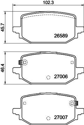 комплект спирачно феродо, дискови спирачки MINTEX MDB3552
