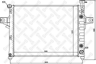 Радиатор, охлаждение двигателя STELLOX 10-25635-SX для JEEP GRAND CHEROKEE