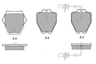 E.T.F. 12-1151 Тормозные колодки для VW PHAETON (3D1, 3D2, 3D3, 3D4, 3D6, 3D7, 3D8, 3D9)
