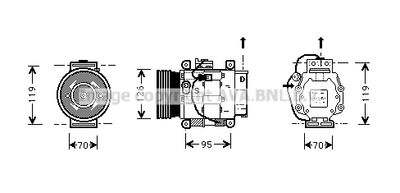 Компрессор, кондиционер PRASCO FTK036 для FIAT STRADA