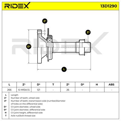 полуоска RIDEX