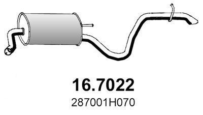Глушитель выхлопных газов конечный ASSO 16.7022 для KIA CEED