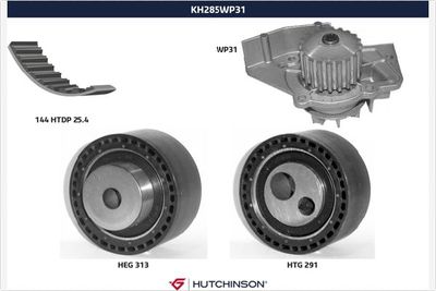 Водяной насос + комплект зубчатого ремня HUTCHINSON KH 285WP31 для CITROËN JUMPY