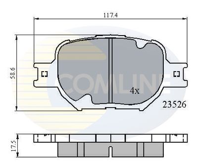 Комплект тормозных колодок, дисковый тормоз COMLINE CBP0896 для TOYOTA BREVIS