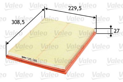 Воздушный фильтр VALEO 585088 для OPEL MANTA