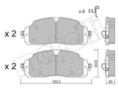 Brake pad set, disc brake
