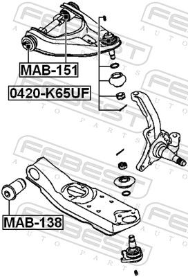 Mounting, control/trailing arm MAB-151