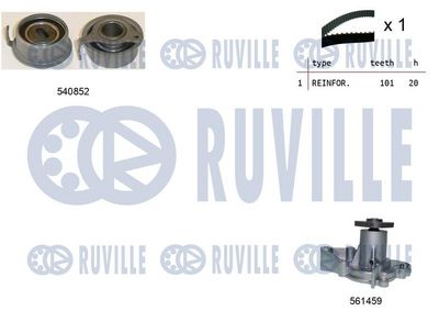 водна помпа+ к-кт ангренажен ремък RUVILLE 5502631