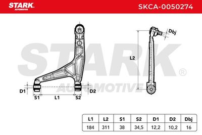 носач, окачване на колелата STARK SKCA-0050274