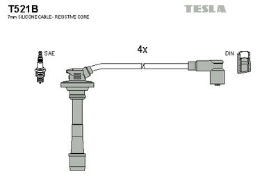 комплект запалителеи кабели TESLA T521B